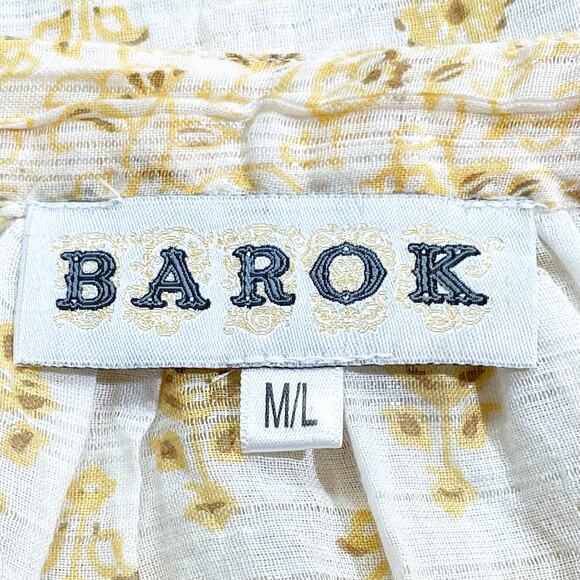 Barok Paris Bohemian People Cotton Lurex Sequin Fringe Mini Dress M/L - Picture 6 of 7